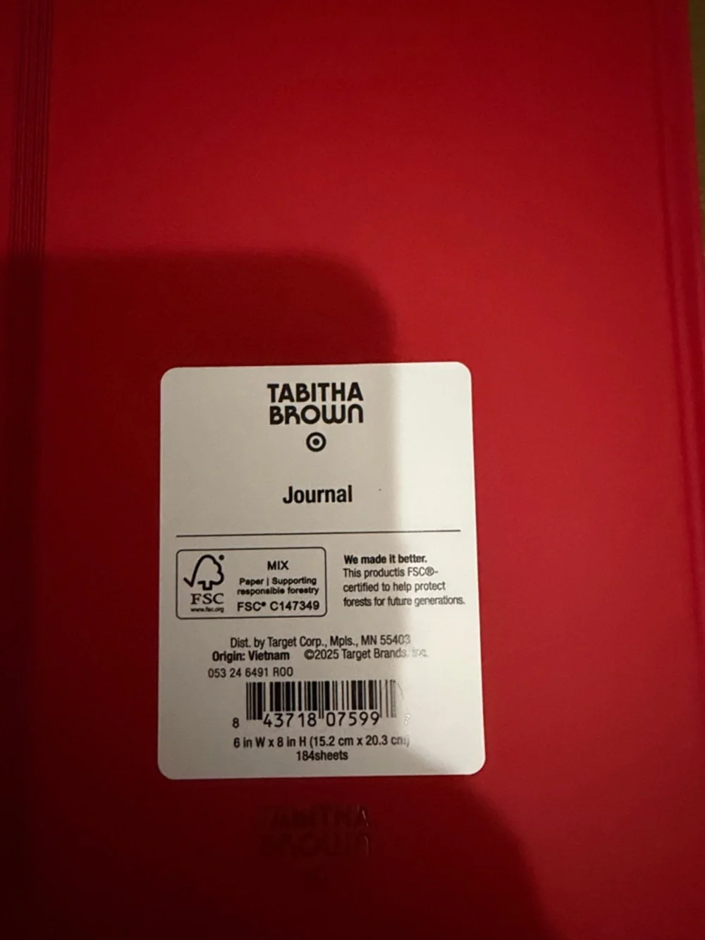 Tabitha Brown My Business Red Notebook NEW - Picture 2 of 4